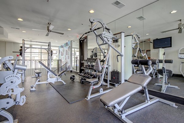 fitness center at Mosaic South End Apartments