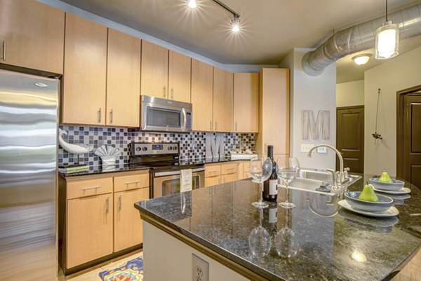 kitchen at Mosaic South End Apartments