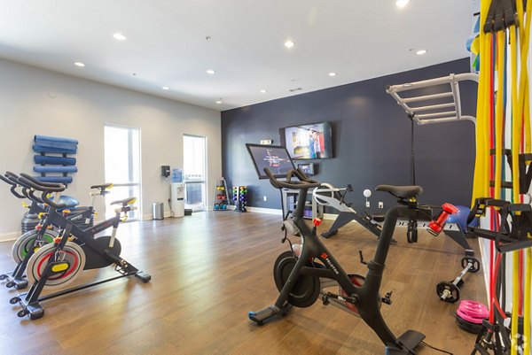 yoga/spin studio at Central Square at Watermark Apartments