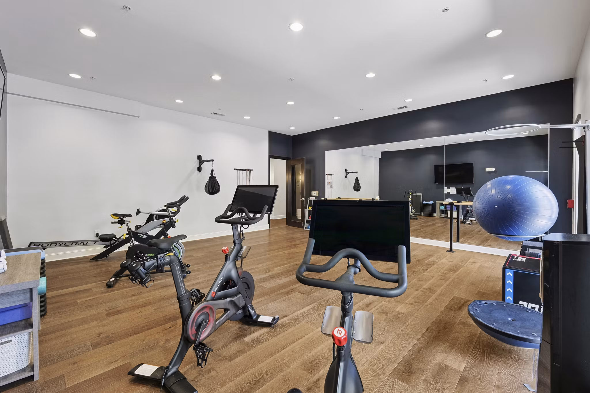 fitness center at Central Square at Watermark Apartments