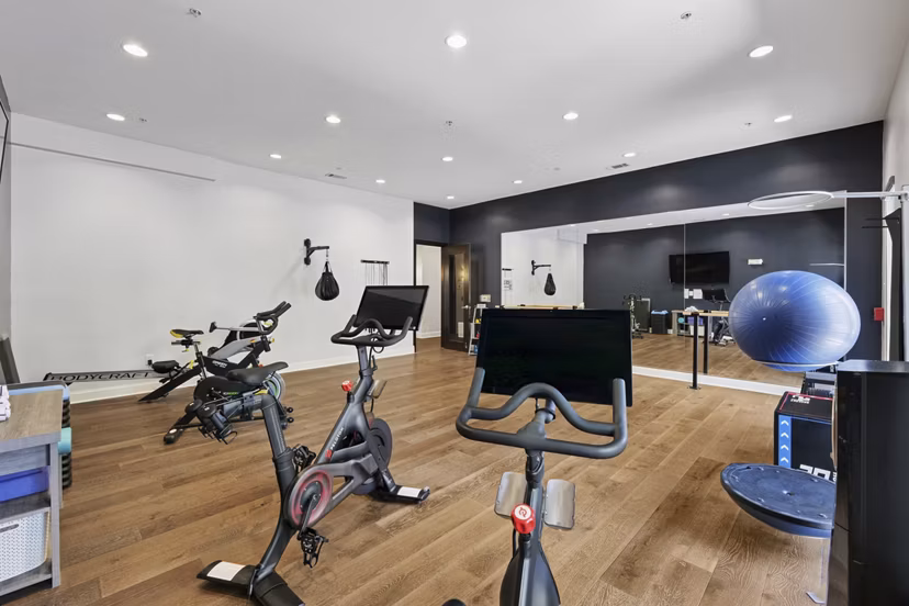 fitness center at Central Square at Watermark Apartments