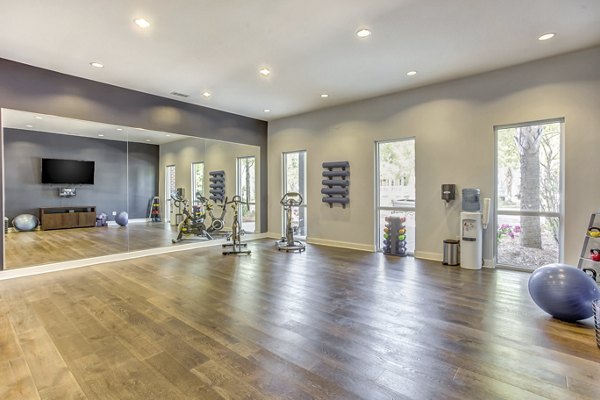 yoga/spin studio at Central Square at Watermark Apartments