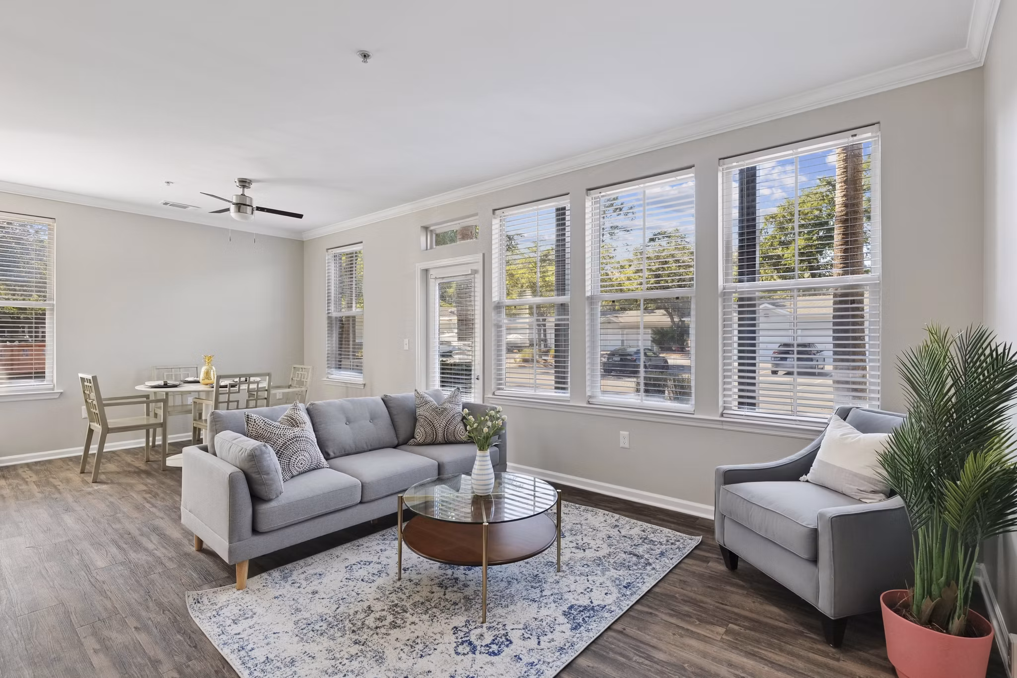 living room at Central Square at Watermark Apartments
