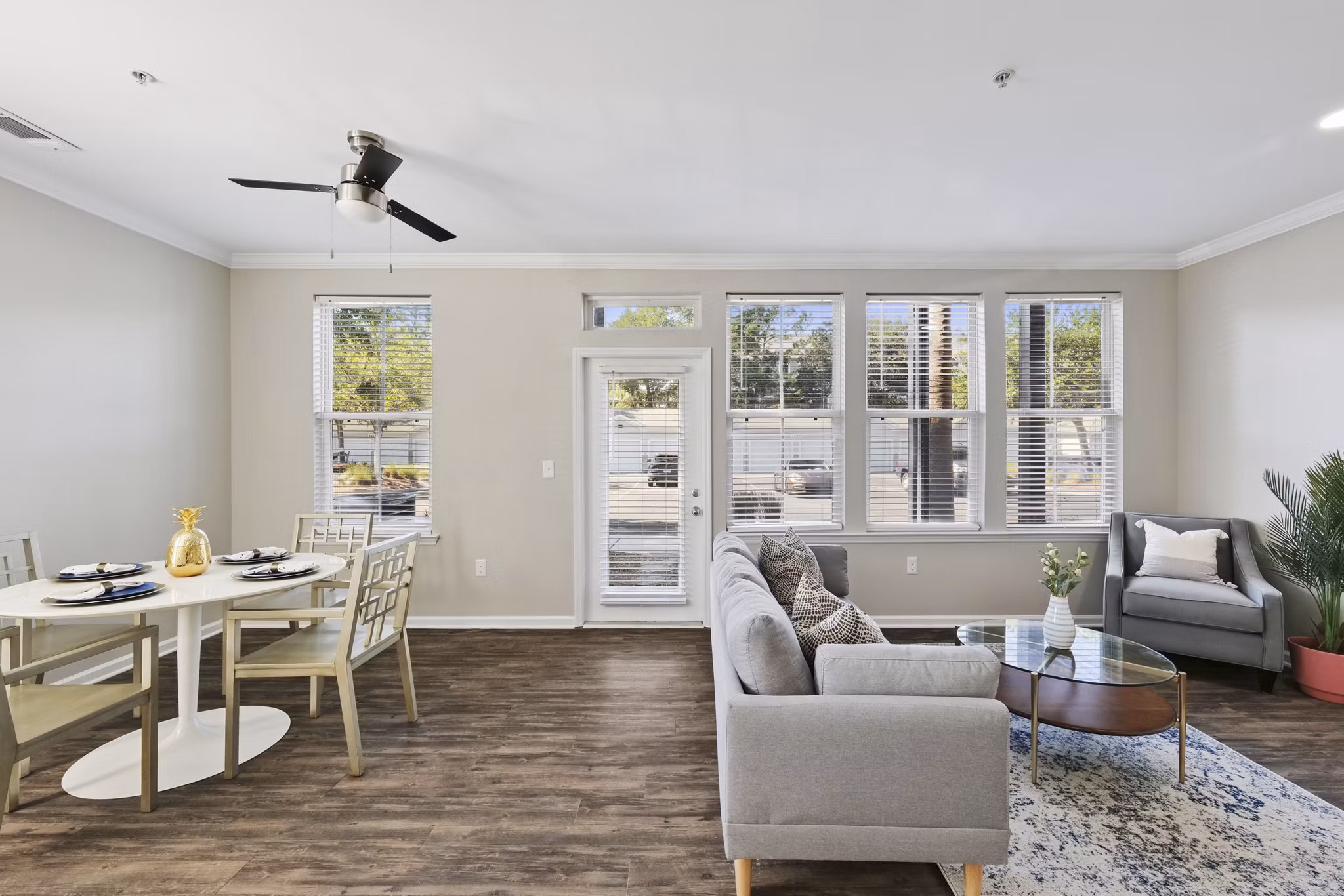 living room at Central Square at Watermark Apartments