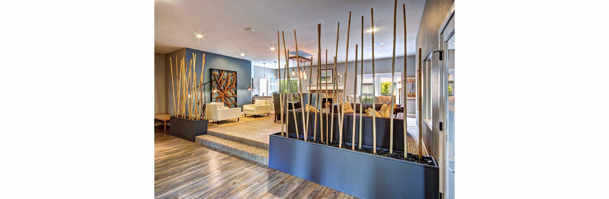 Clubhouse with modern design at Hampton Greens Apartments, featuring luxury amenities Perfect for entertaining and social gatherings