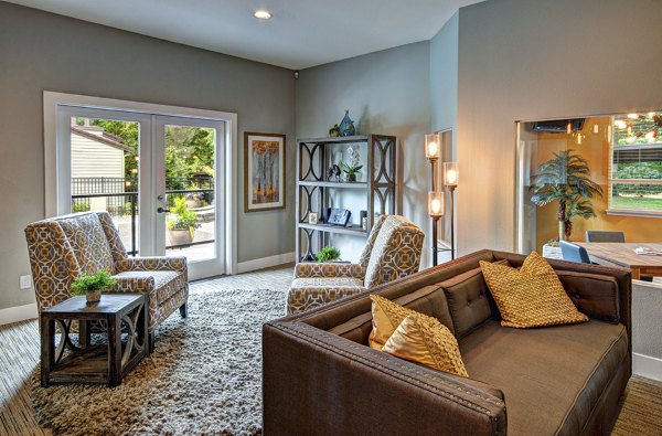 Contemporary clubhouse with stylish decor at Hampton Greens Apartments