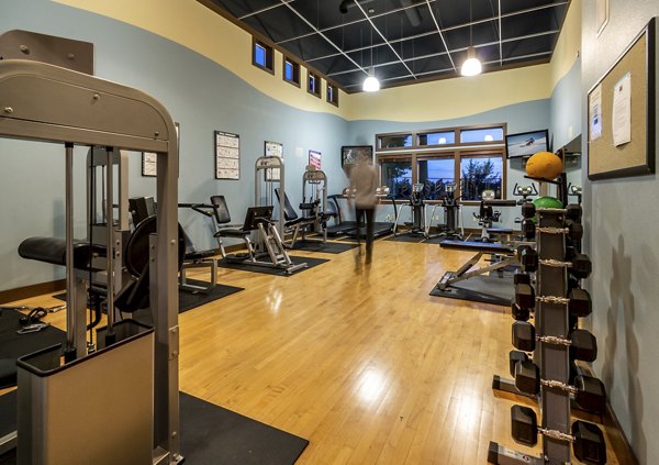 fitness center at BluWater Apartments