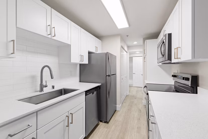 kitchen at BluWater Apartments 