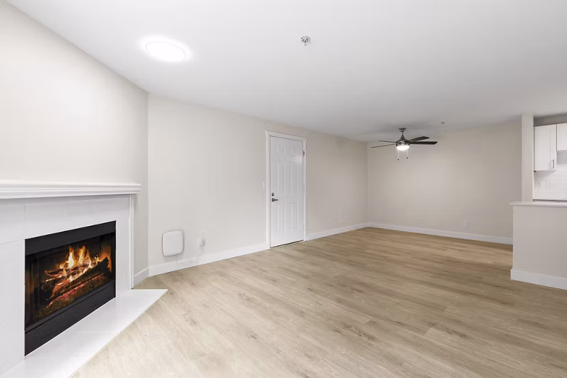 living room at BluWater Apartments 