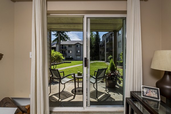 patio at BluWater Apartments