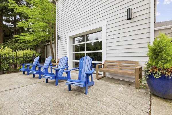 patio at BluWater Apartments