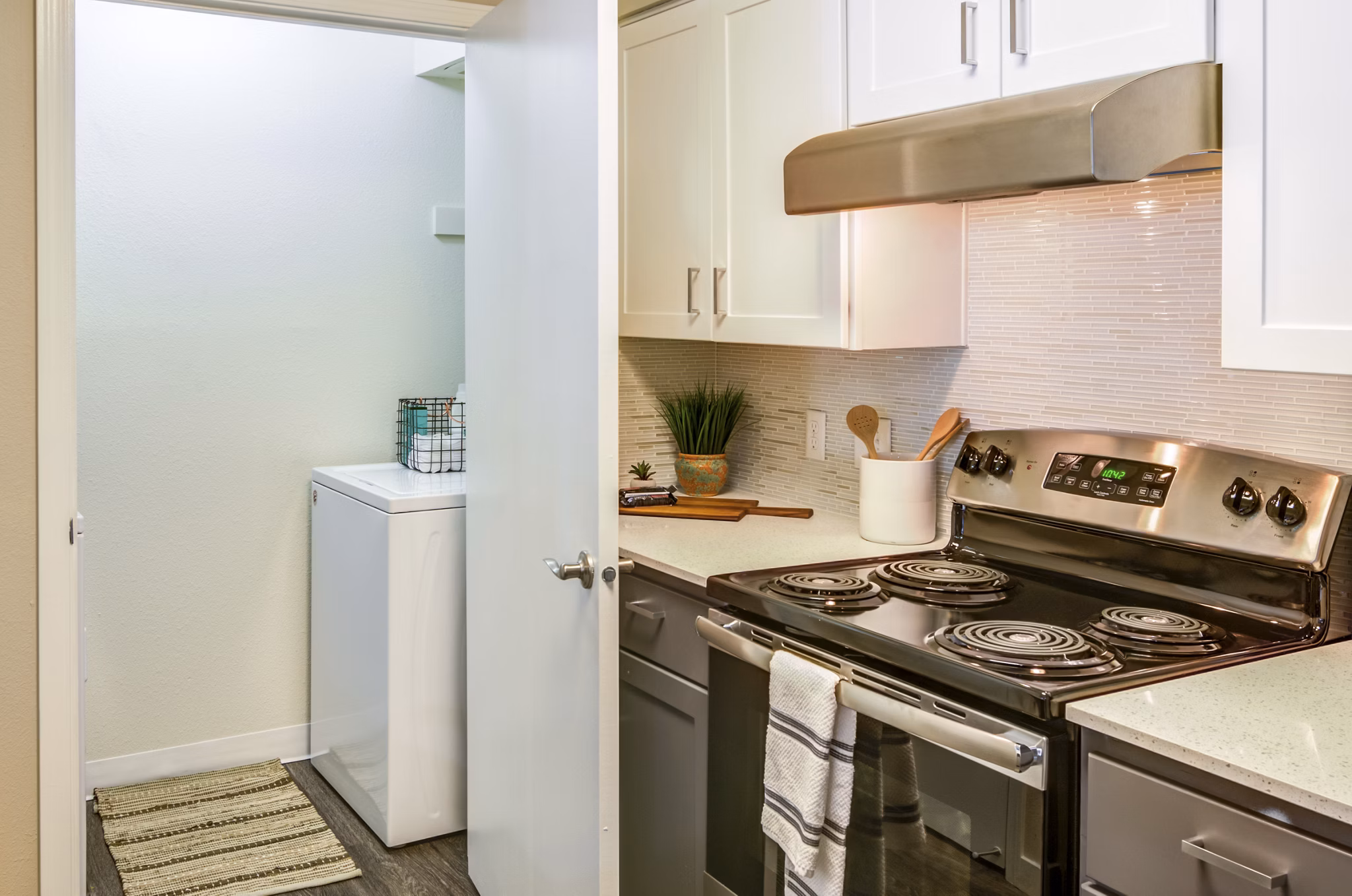 Spacious kitchen with modern appliances in Arya at Hedges Creek Apartments