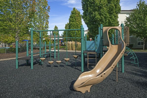 Playground at Arya at Hedges Creek Apartments: Children's play area with colorful equipment and open spaces in a family-friendly community