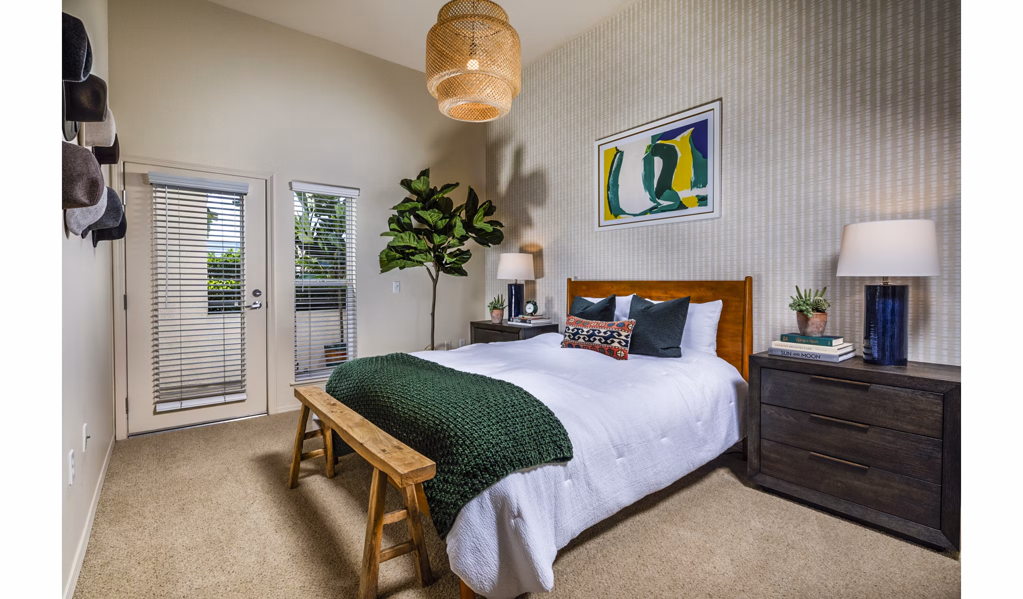 Spacious bedroom closet with customizable storage at Allure Apartments' luxury units