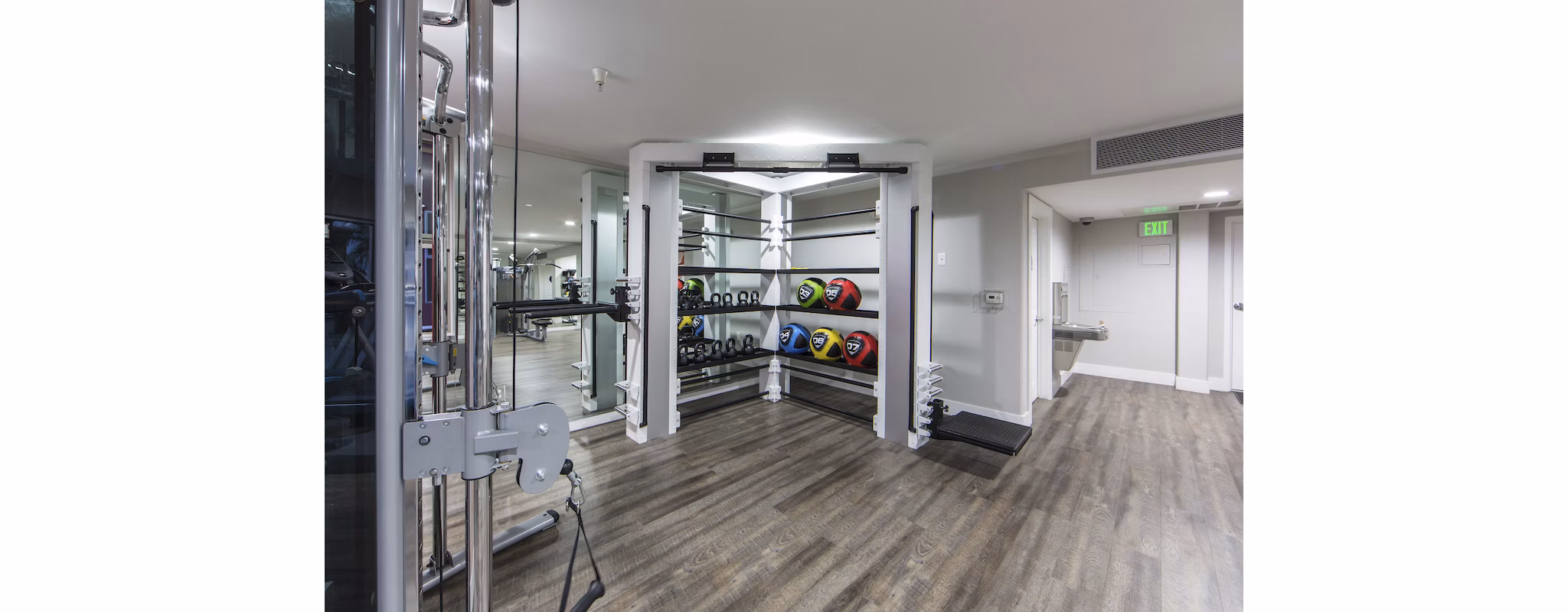 State-of-the-art fitness center with modern equipment at Avana on Wilshire Apartments