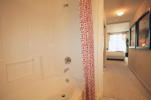 bathroom at Trio Apartments