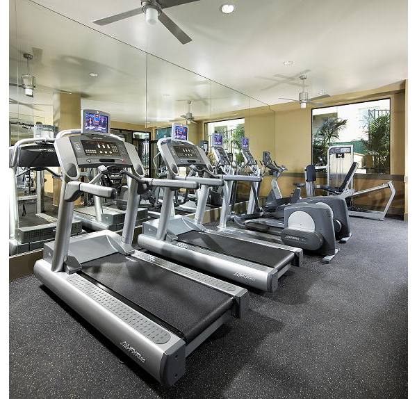 fitness center at Trio Apartments