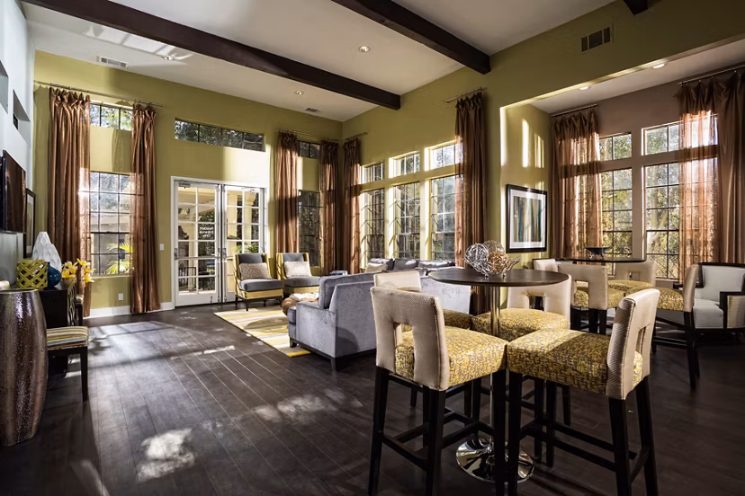 Welcoming clubhouse with modern decor at Westcreek Apartments