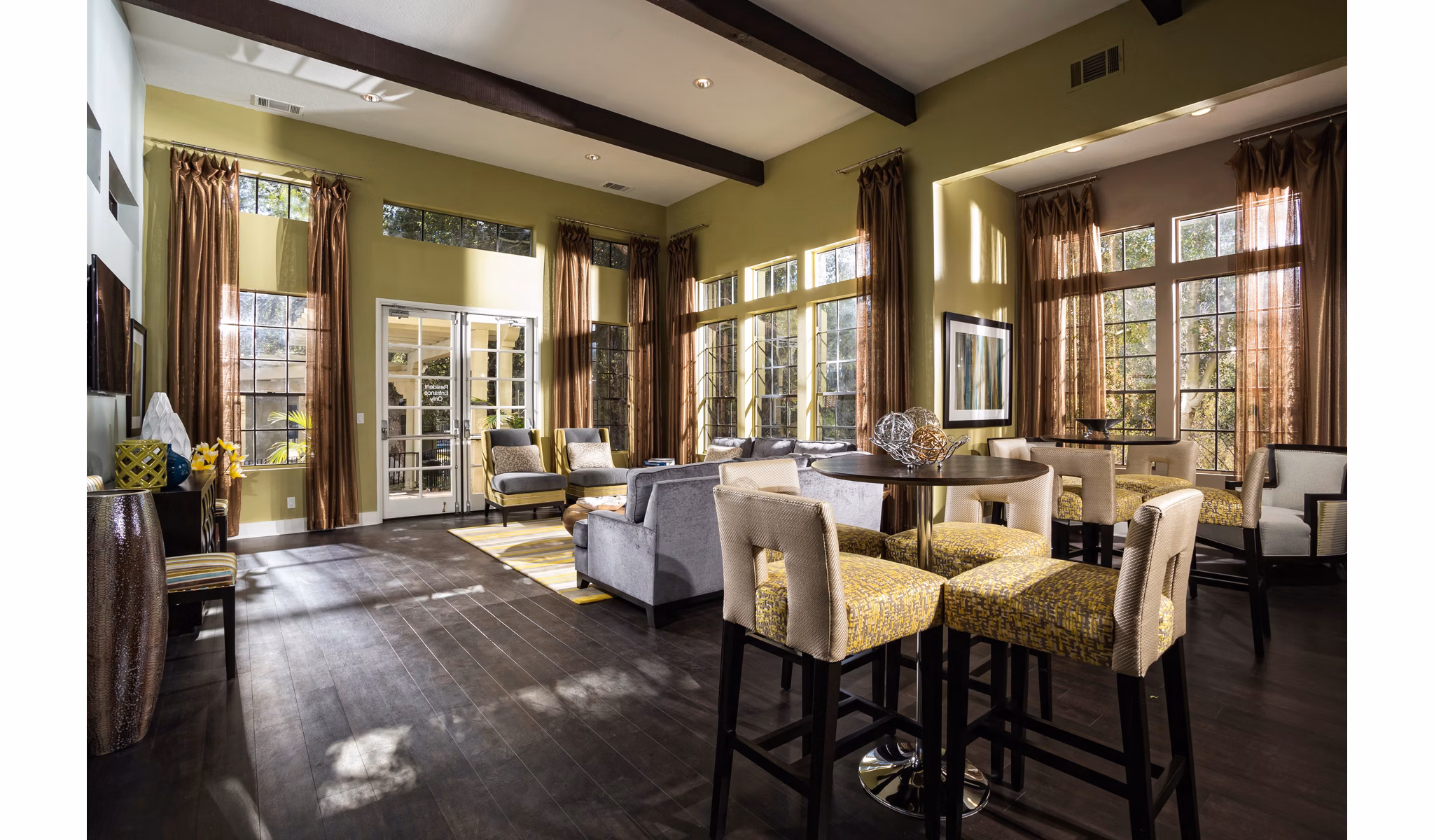 Welcoming clubhouse with modern decor at Westcreek Apartments