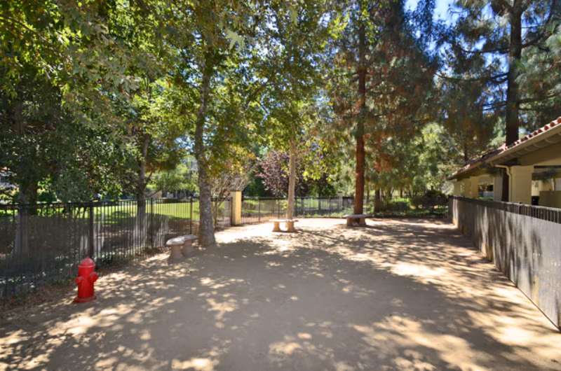 Dog park with agility equipment at Westcreek Apartments: pet-friendly space for residents' furry friends