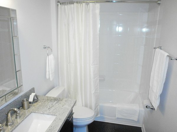 Bathroom featuring modern fixtures at Legacy at Westwood Apartments