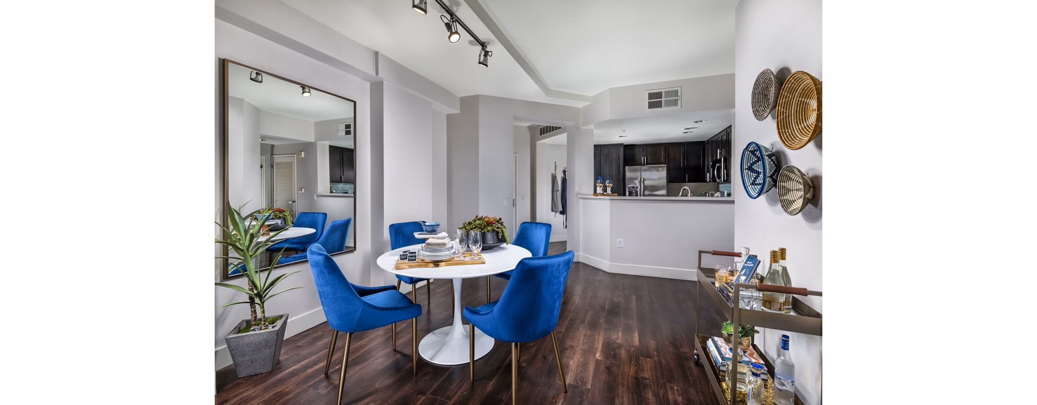 Elegant dining room with contemporary decor in Legacy at Westwood Apartments
