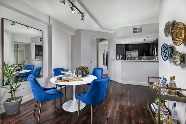Elegant dining room with contemporary decor in Legacy at Westwood Apartments