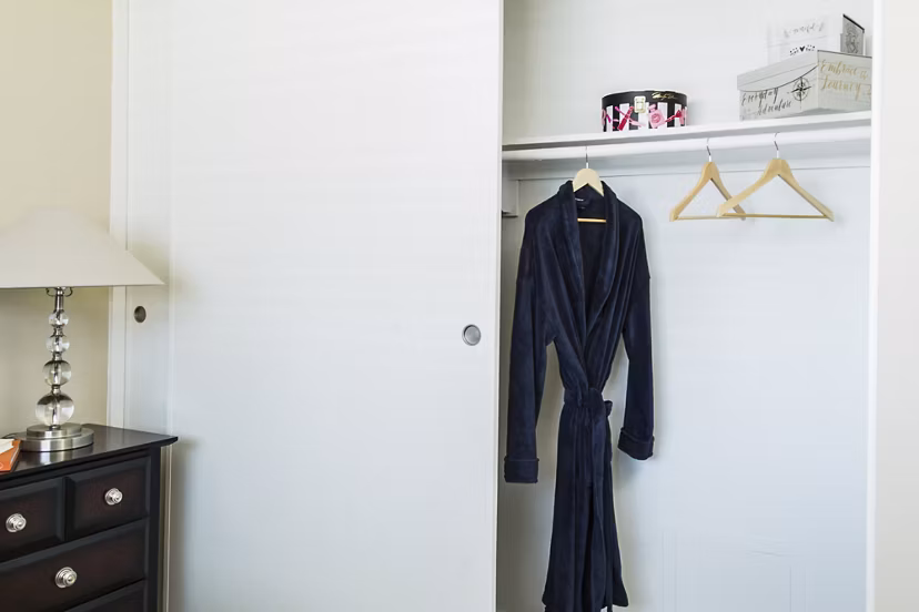 Ventura Terrace Apartments: Spacious closet with ample shelving in a luxury bedroom