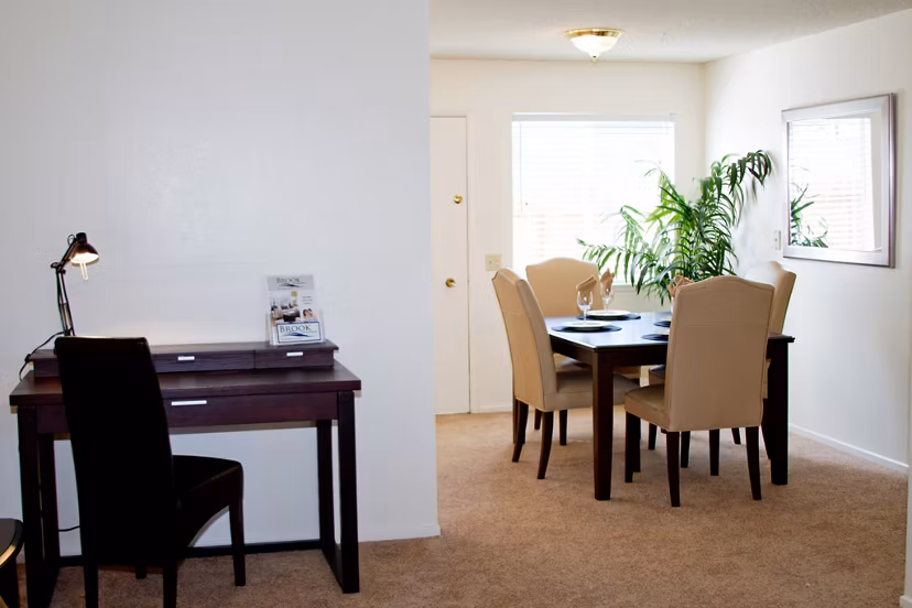Elegant dining room with modern furnishings at Ventura Terrace Apartments