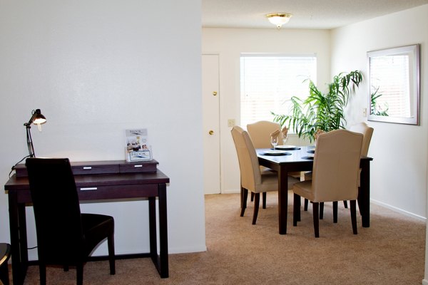 Elegant dining room with modern furnishings at Ventura Terrace Apartments