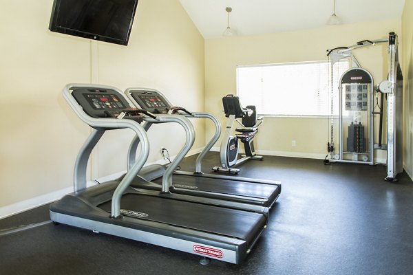Fitness center equipped with modern exercise machines at Ventura Terrace Apartments
