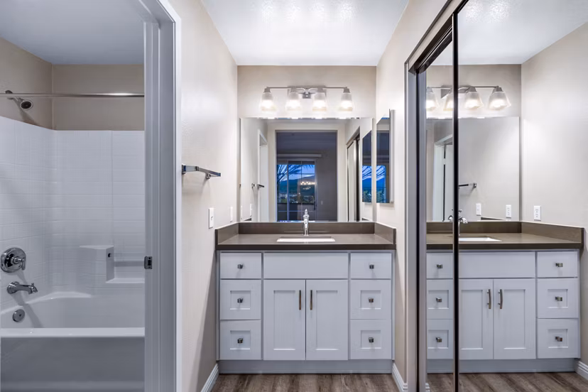 Bathroom featuring modern fixtures and sleek design at Rolling Hills Gardens Apartments
