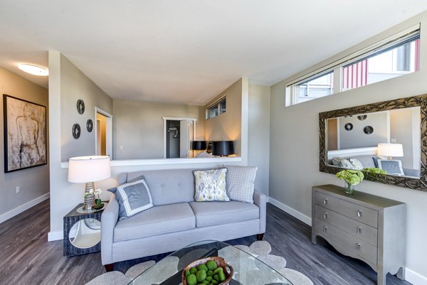 living room at Mural Apartments