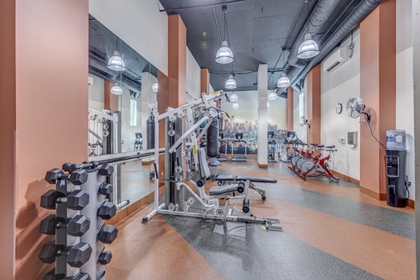 Modern fitness center with state-of-the-art equipment at Prescott Apartments