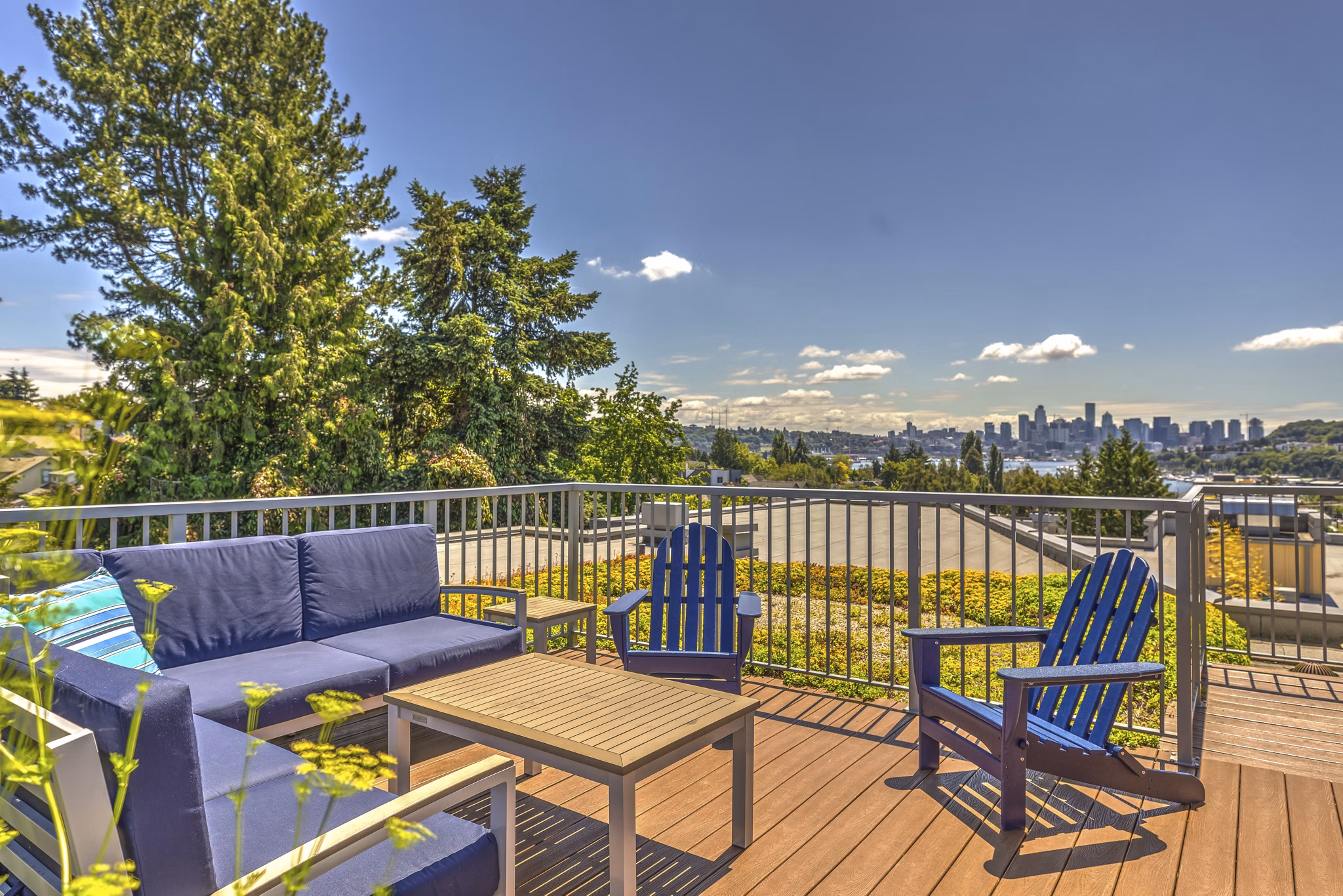 Cozy patio area with modern seating at Prescott Apartments, perfect for relaxation and outdoor gatherings