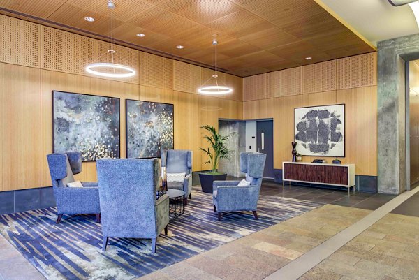 Elegant clubhouse with modern design at Aspira Apartments, a Greystar luxury property in the heart of the city