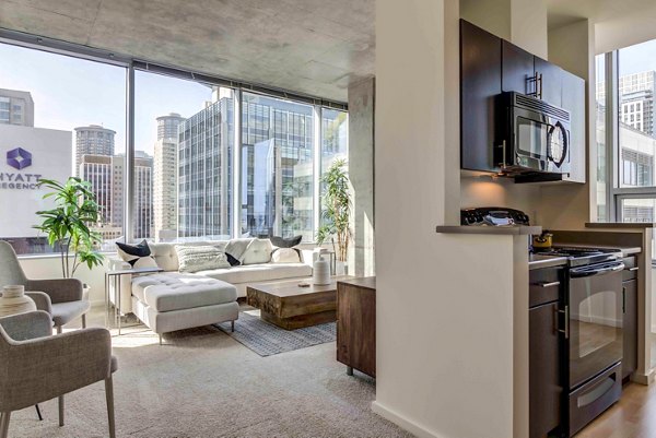 Spacious kitchen with modern appliances in Aspira Apartments