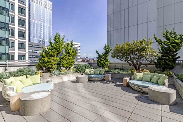 Rooftop deck offering stunning city views at Aspira Apartments