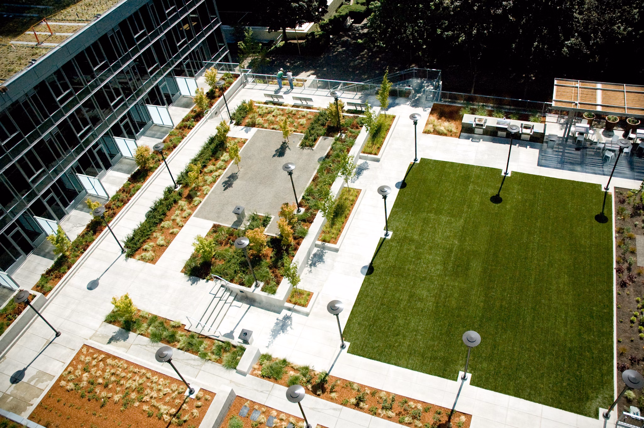 Cyan PDX: Rooftop deck with city views at luxury apartments in Portland