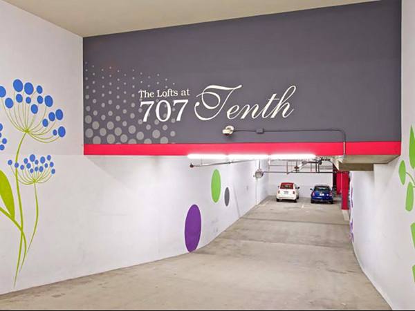 parking garage at Tenth&G Apartments