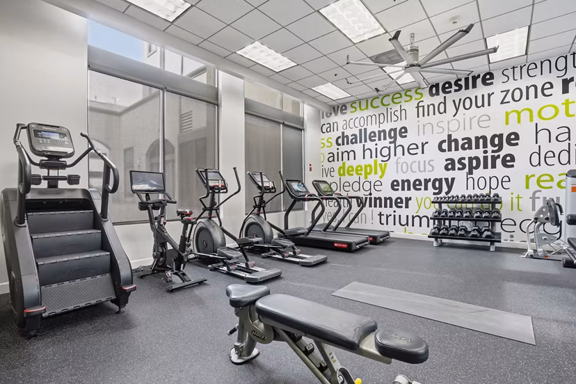 fitness center at Holly Street Village Apartments