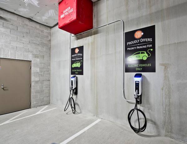 car charging station at 206 Bell Apartments
