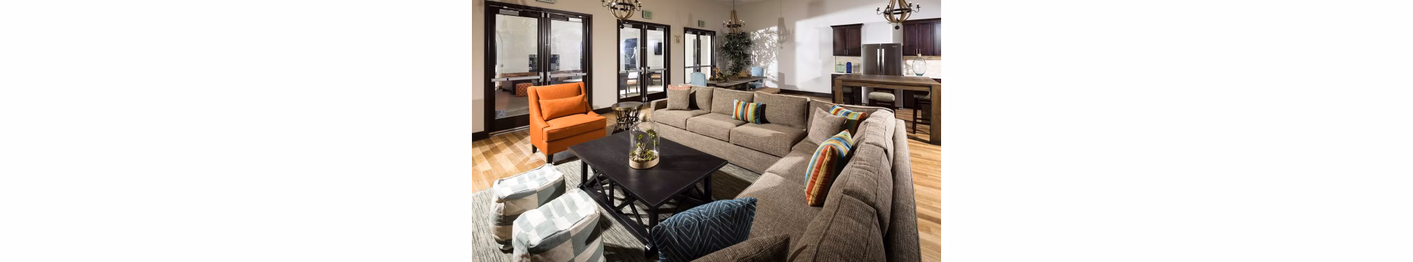 Elegant clubhouse featuring modern decor at Montecito at Dos Lagos Apartments