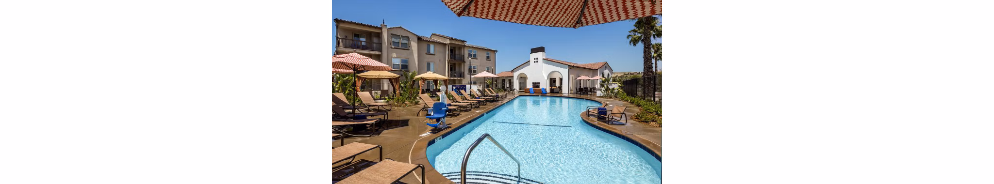 Luxurious pool area at Montecito at Dos Lagos Apartments with resort-style amenities for ultimate relaxation