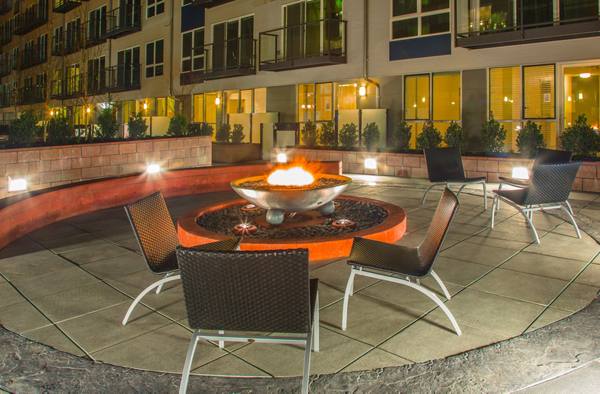 fire pit at Koi Apartments