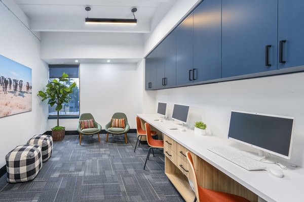 clubhouse business center at Sage at Panorama Apartments
