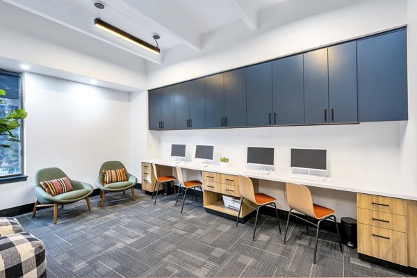 clubhouse business center at Sage at Panorama Apartments