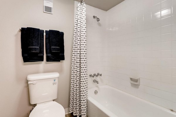 bathroom at Elm at Panorama Apartments