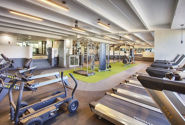 fitness center at Elm at Panorama Apartments