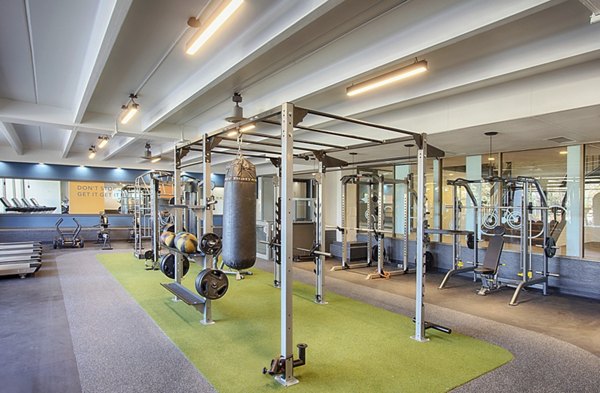 fitness center at Elm at Panorama Apartments